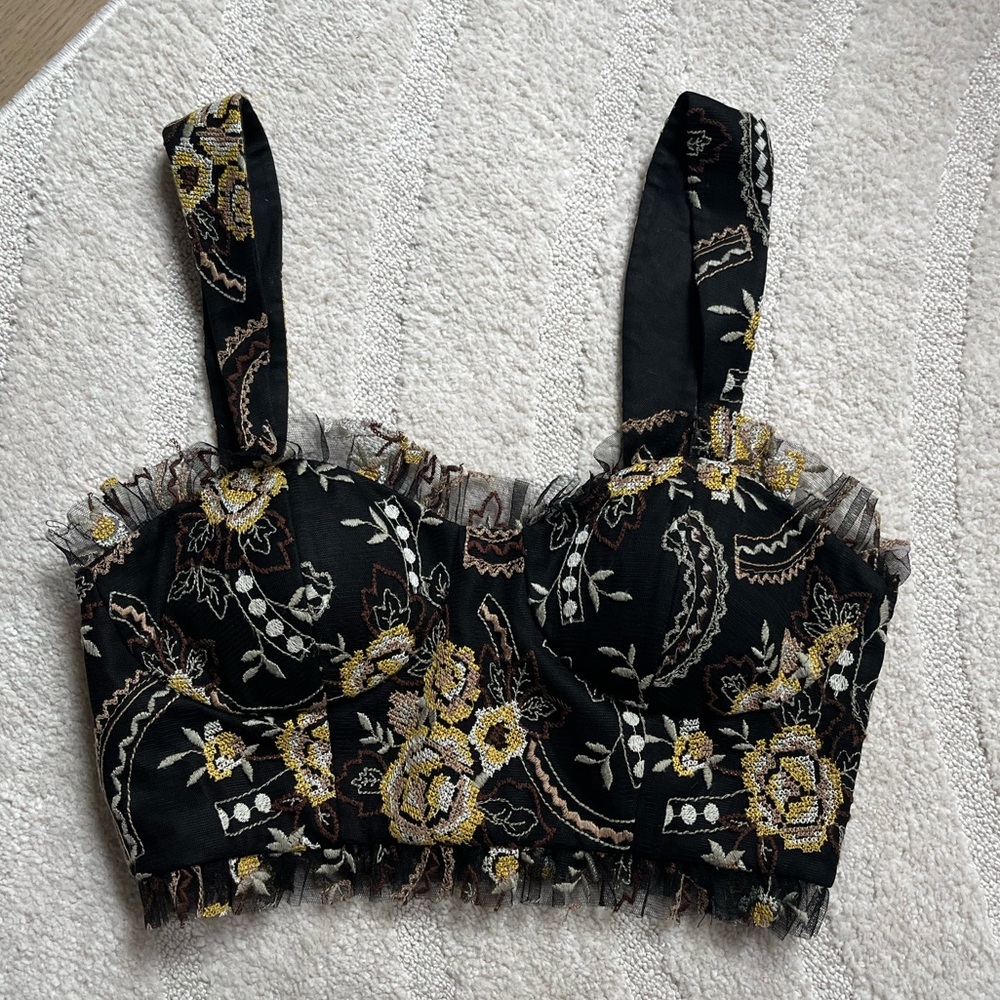 Sachin & Babi Hand Embroidered Crop Top